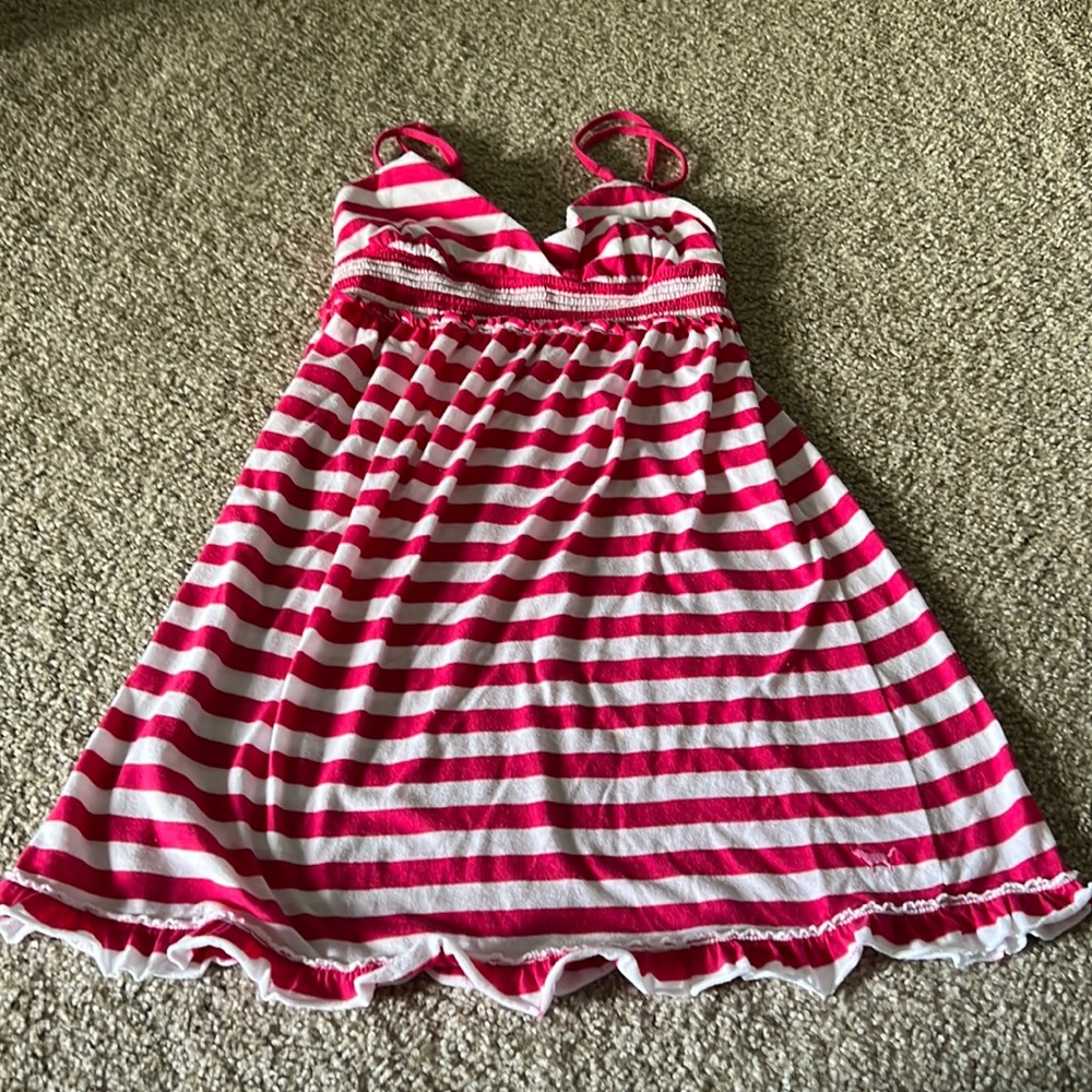 Victoria’s Secret pink brand adjustable strap ruffled dress / swim suit cover up